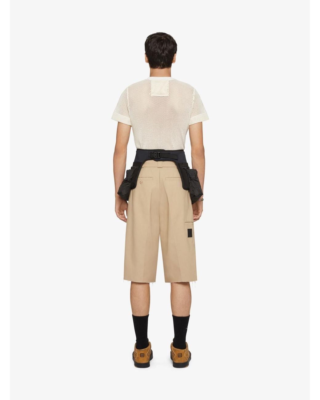 Givenchy Natural Raw Bottom Chino Bermuda Shorts for men