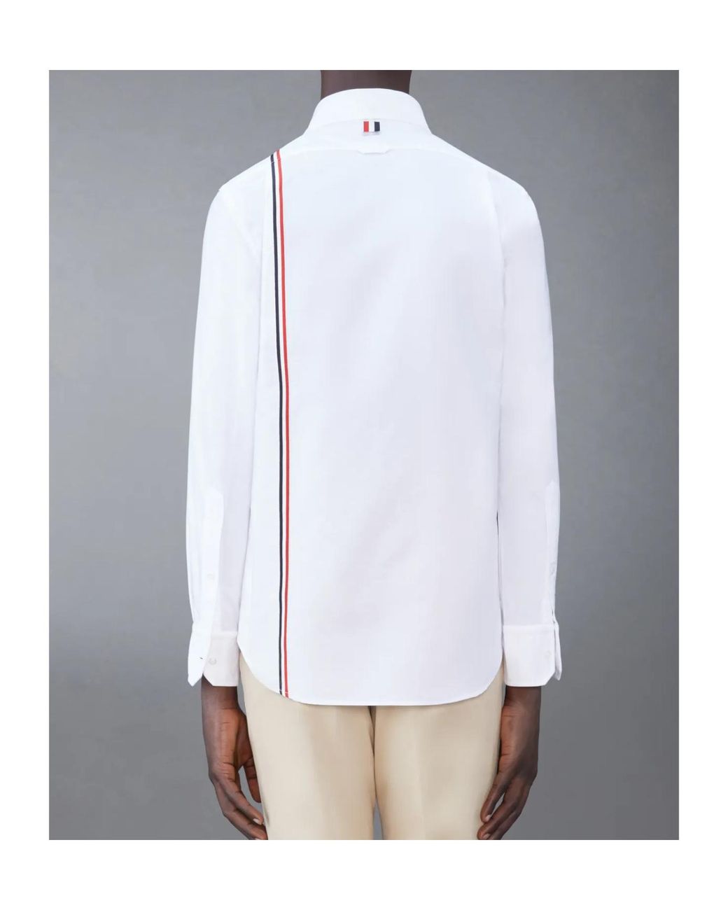 Thom Browne White Rwb Striped Buttoned Shirt for men