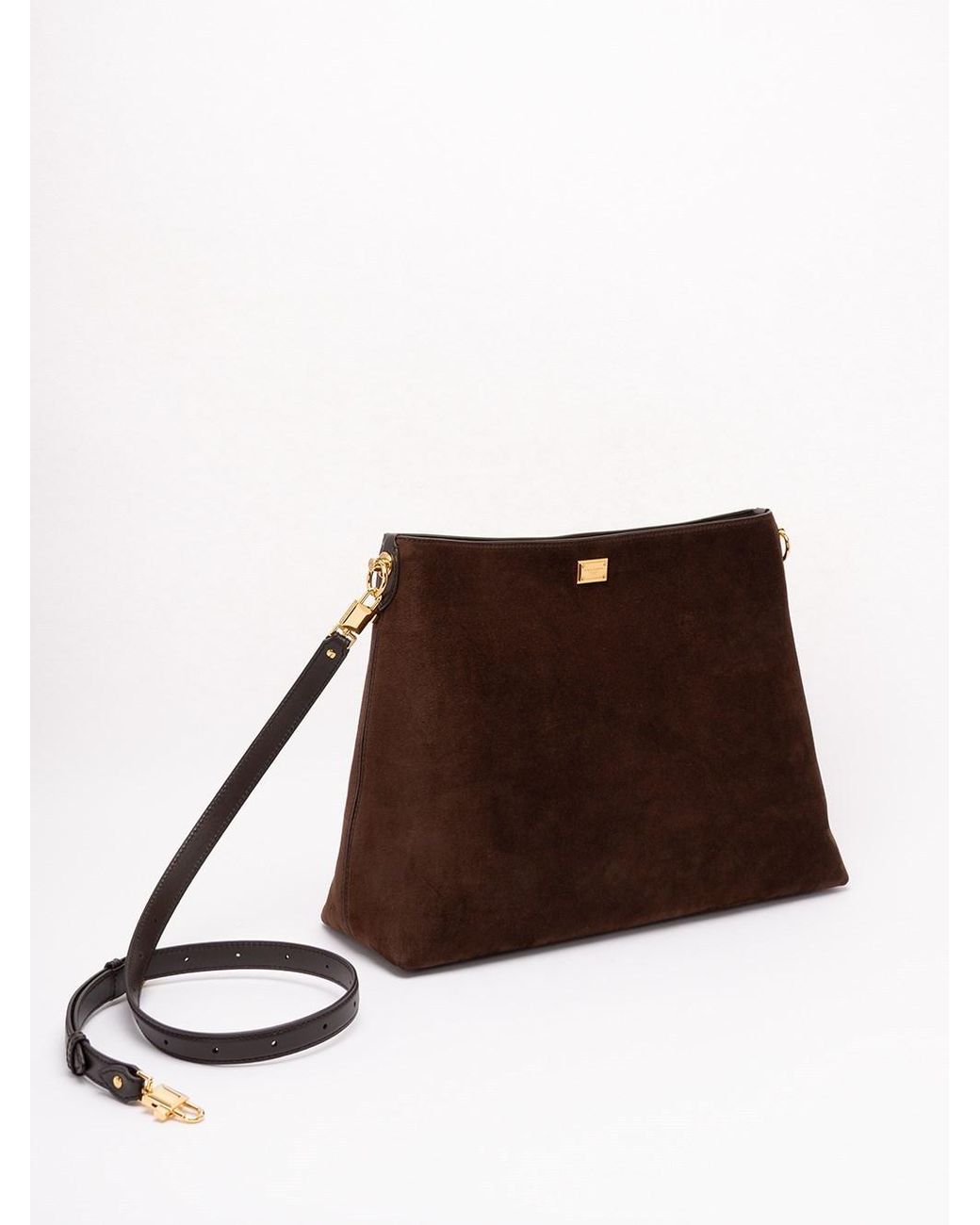 Dolce & Gabbana Brown Vittoria Logo Plate Crossbody Bag
