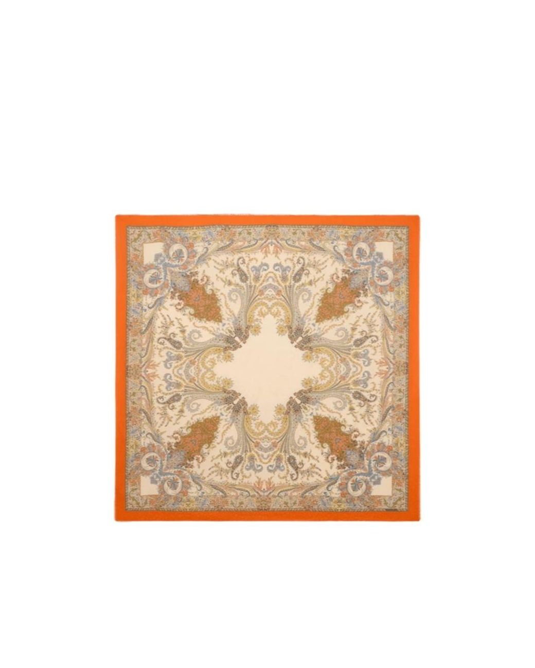 Etro Natural Floral Paisley Pattern Frayed Scarf