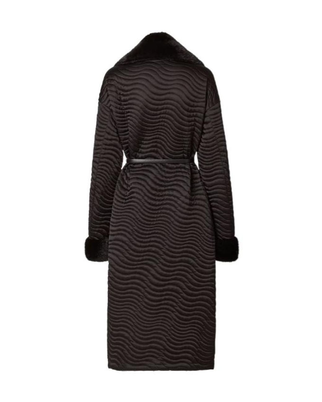 Fendi Black Satin And Mink Coat