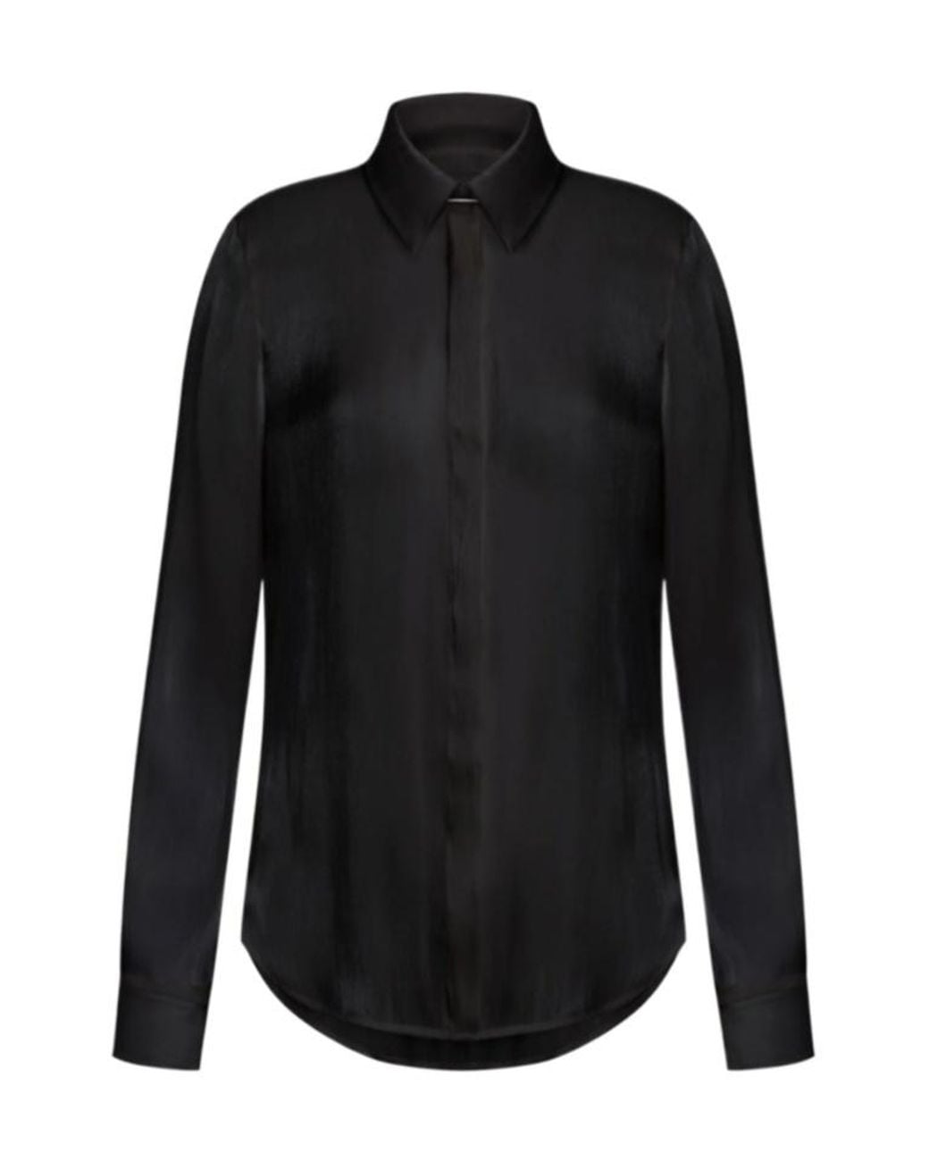 Dondup Black Satin-Finish Long-Sleeve Shirt