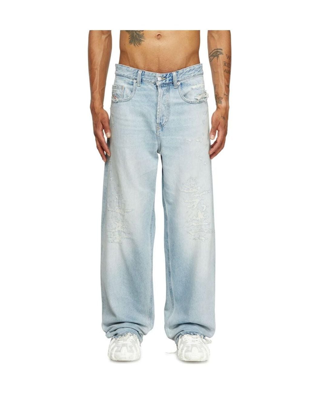 DIESEL Blue 2001 D-Macro 09M53 Relaxed Jeans for men