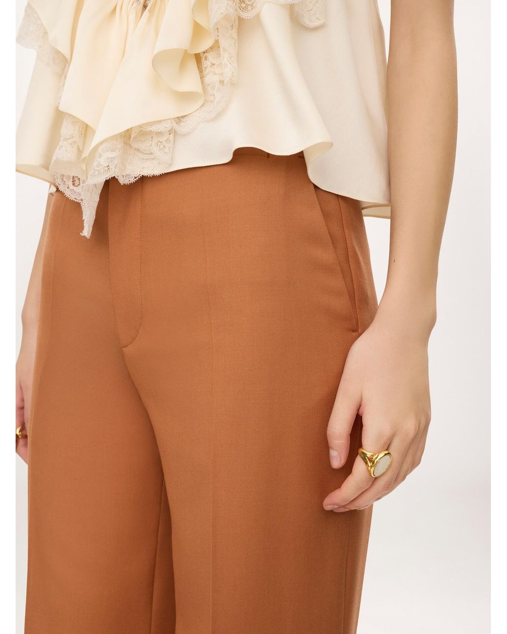 Chloé Brown Chloé Tailored Flared Pants