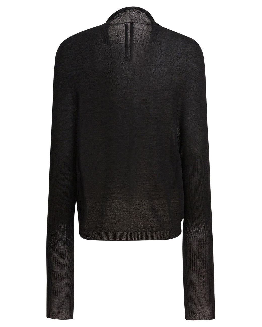 Rick Owens Black Long Sleeve High-Neck Top