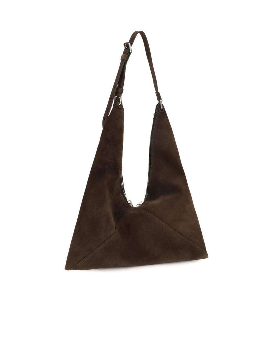 Moschino Brown Buckle Detailed Zipped Shoulder Bag