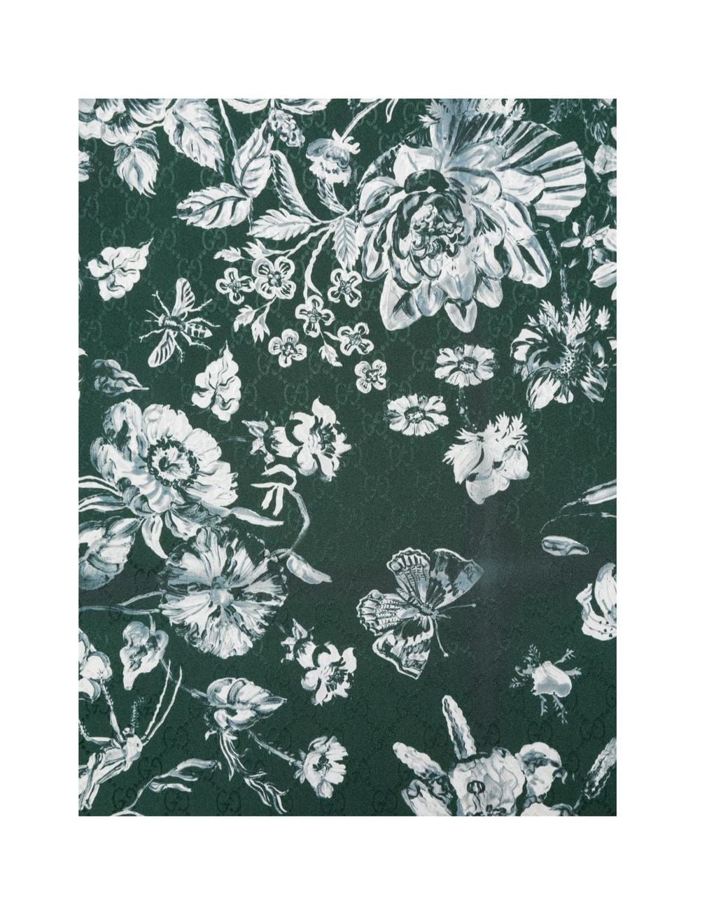Gucci Green Printed Silk Scarf