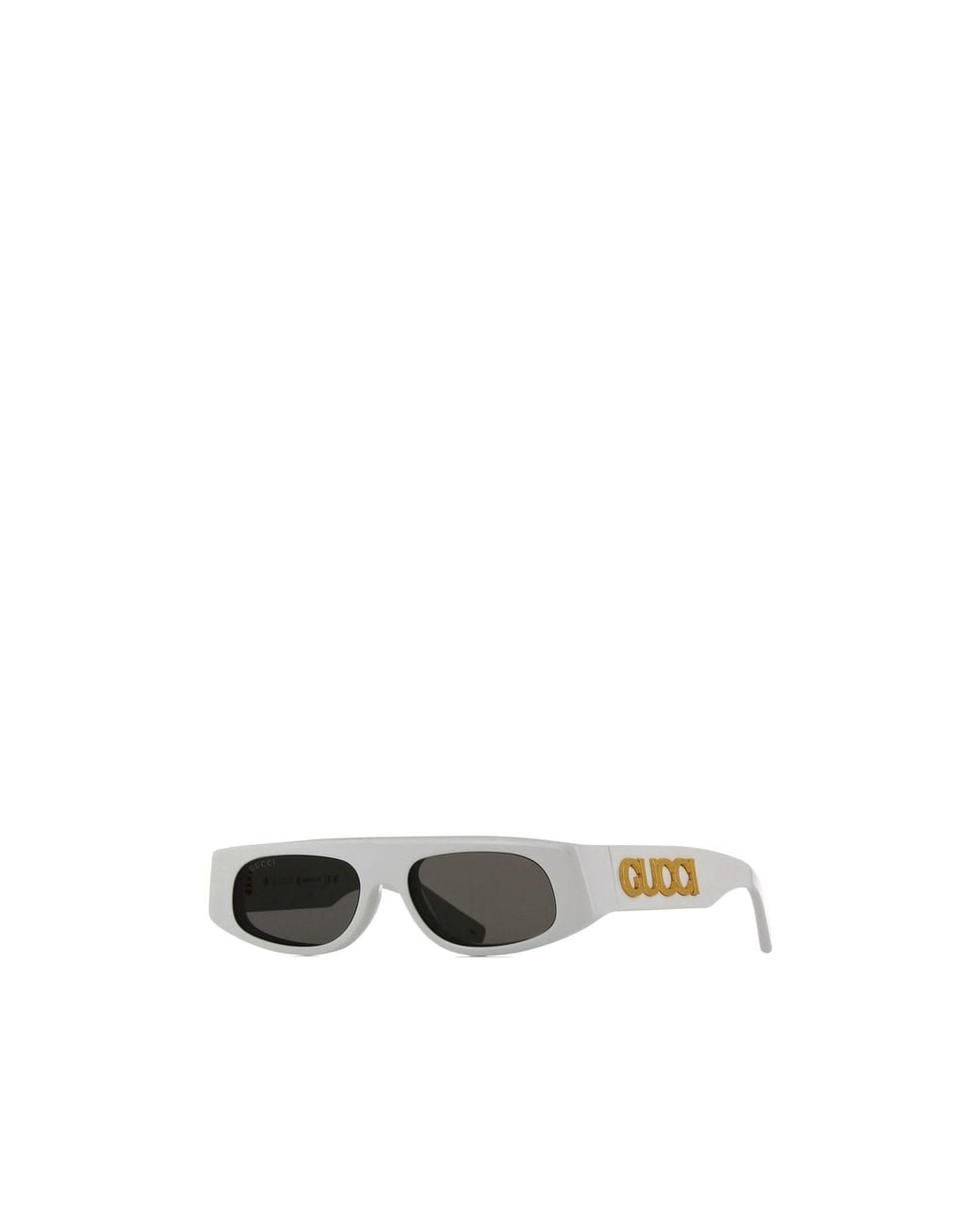 Gucci White Eyewear Rectangle Frame Sunglasses