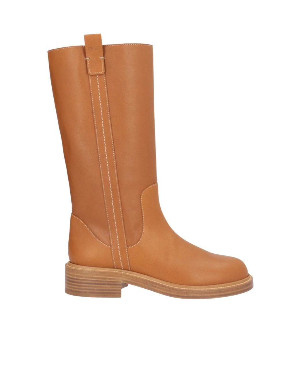 Chloé Brown Simple Leather Boots
