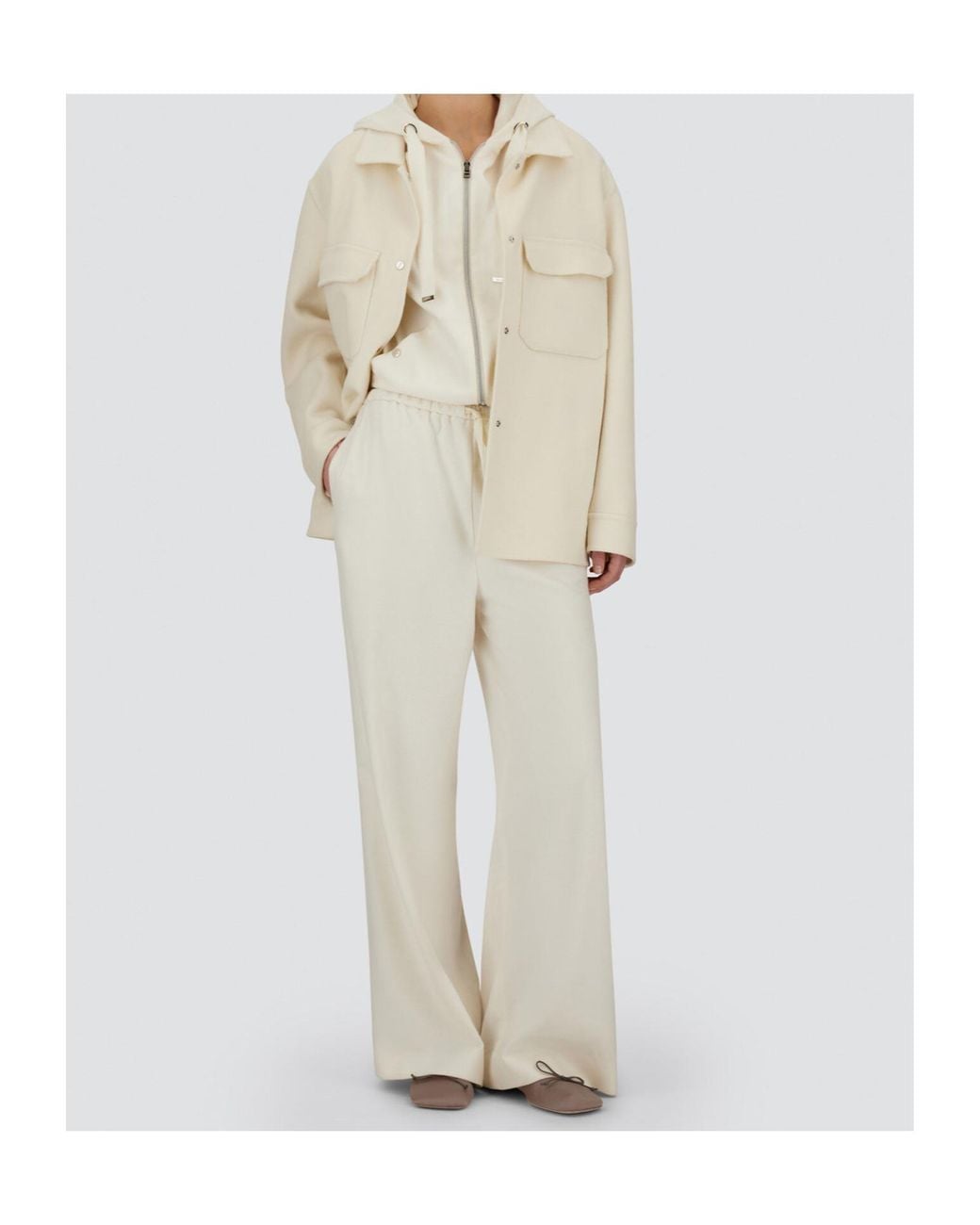 Herno White Drawstring Trousers