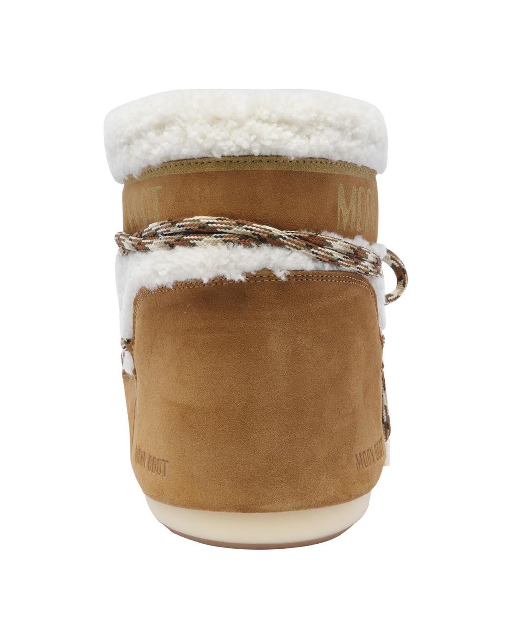 Moon Boot Natural Logo Printed Shearling Lace-Up Boots