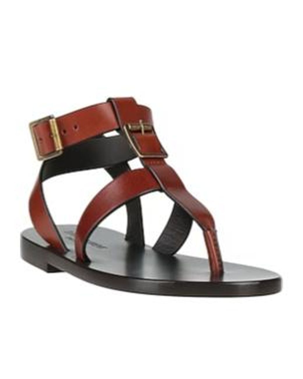 Saint Laurent Brown Minimalist Strappy Sandals
