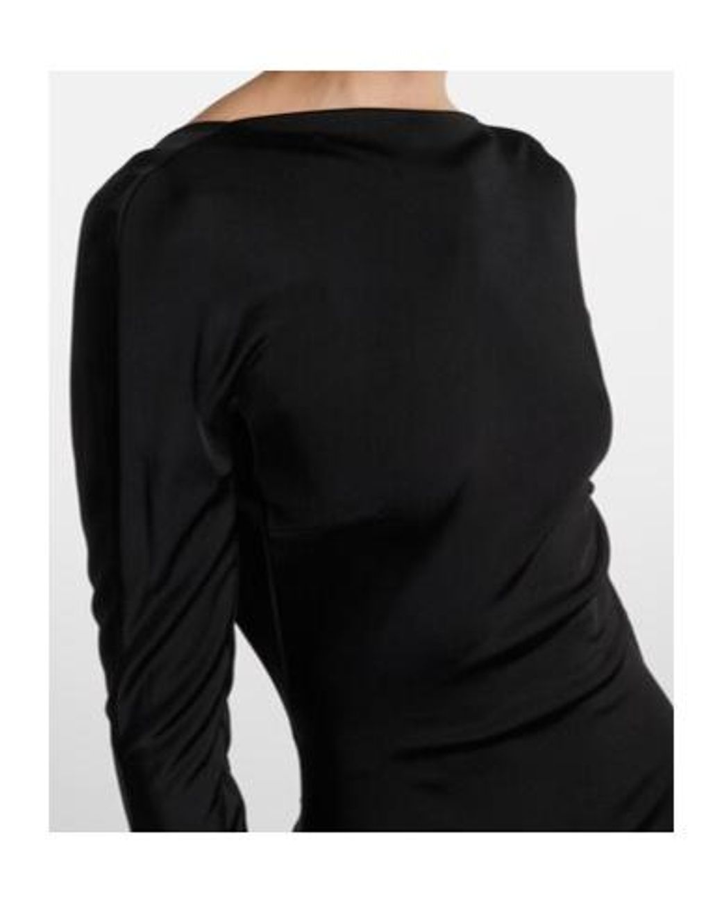 David Koma Black Gathered Jersey Gown