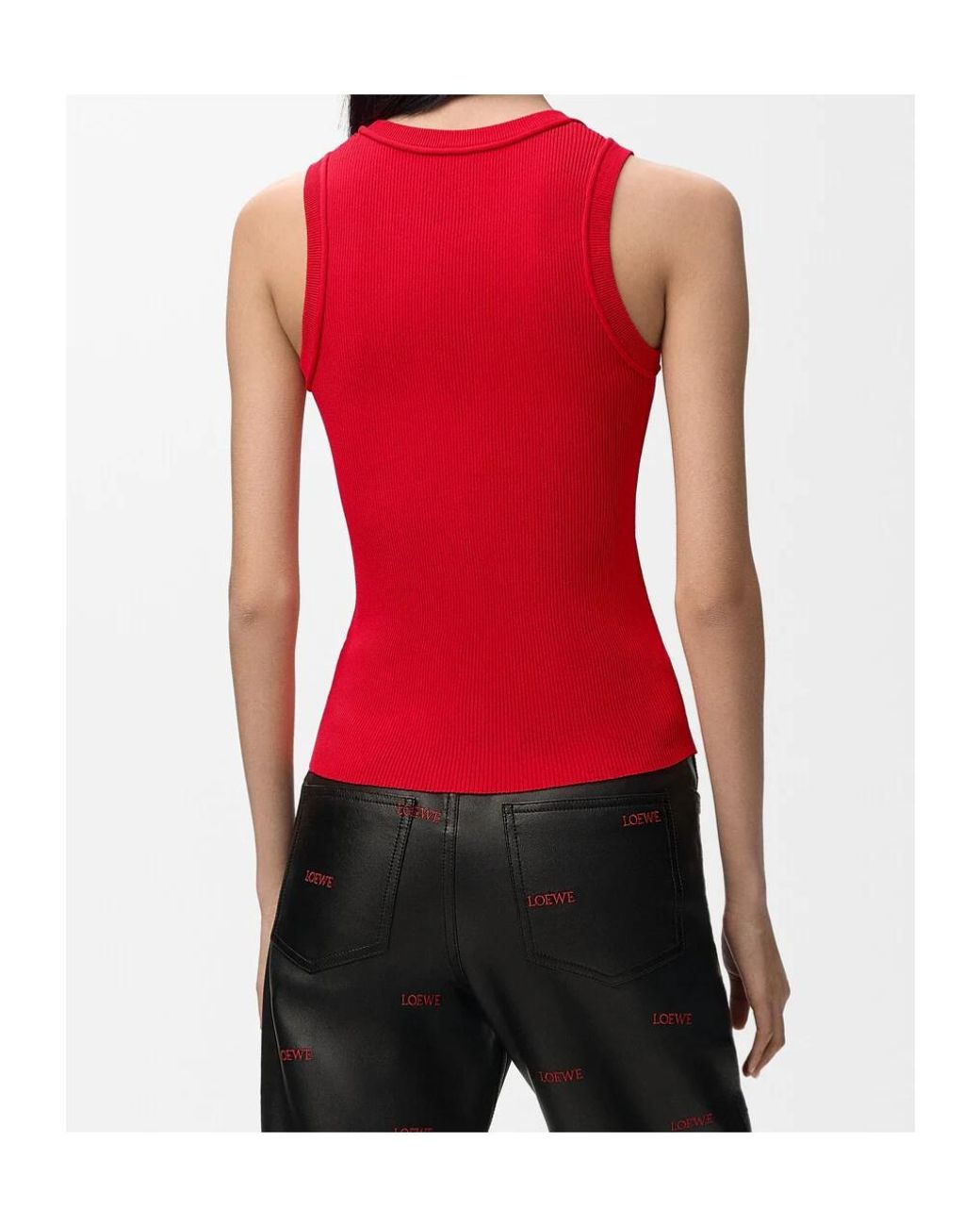 Loewe Anagram Embroidered Ribbed Top