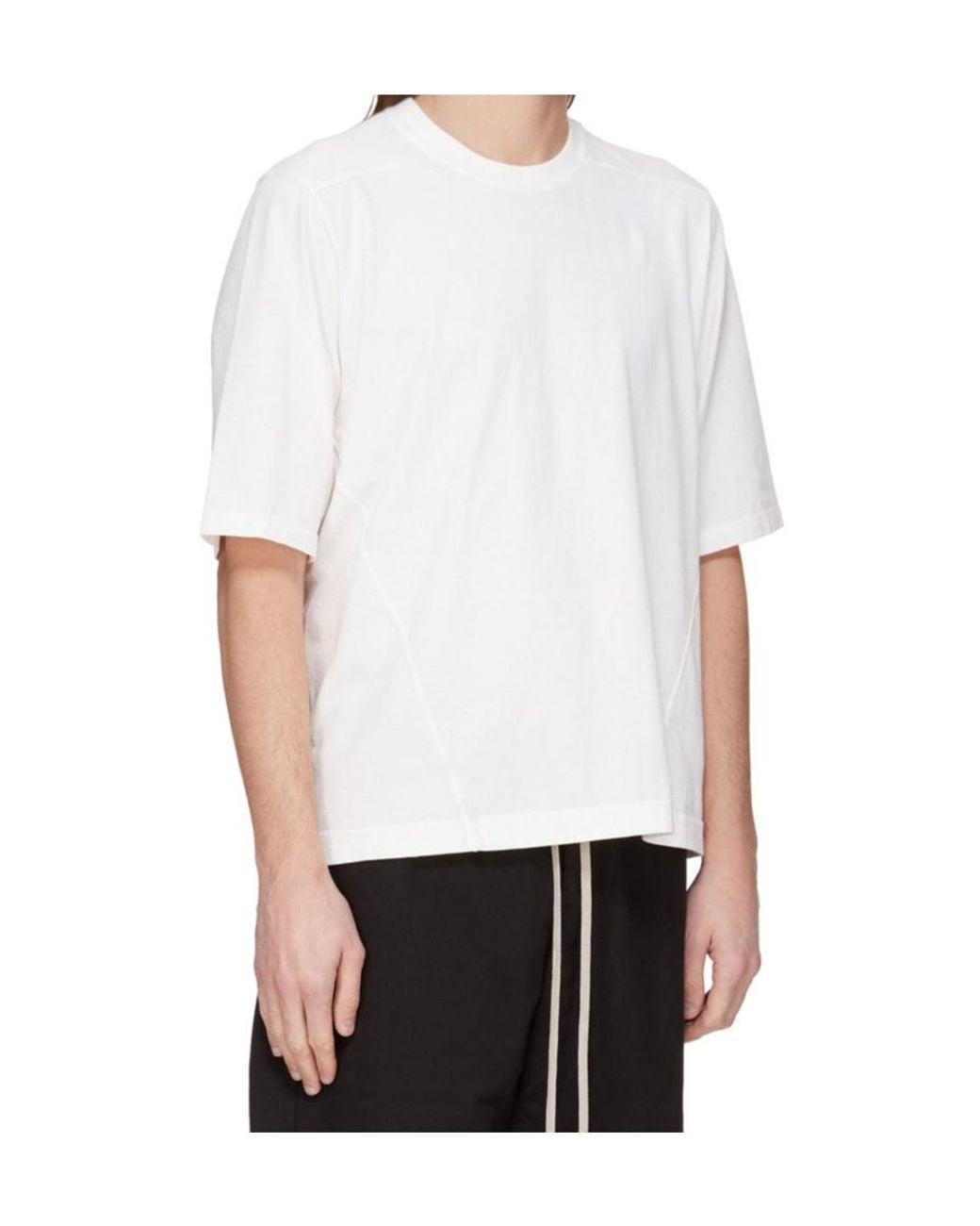 Rick Owens White Short Sleeve Crewneck T-Shirt for men