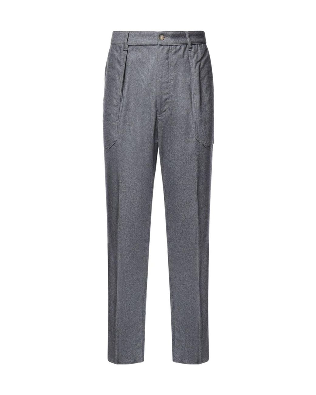 Eleventy Gray Pleated Straight Leg Jeans for men