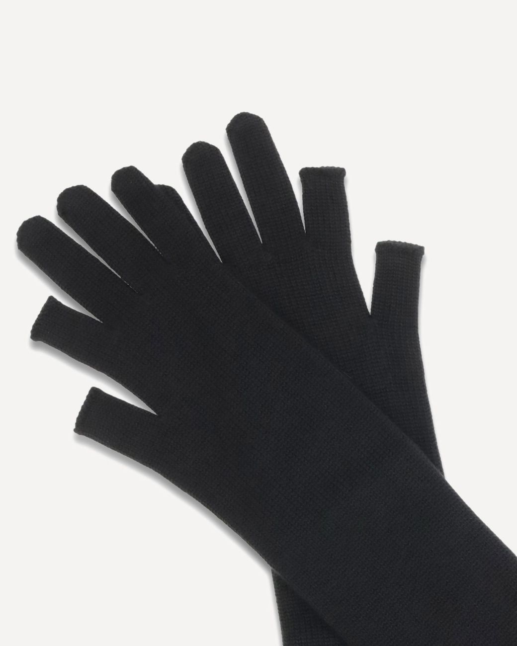 Rick Owens Black Long Knit Gloves
