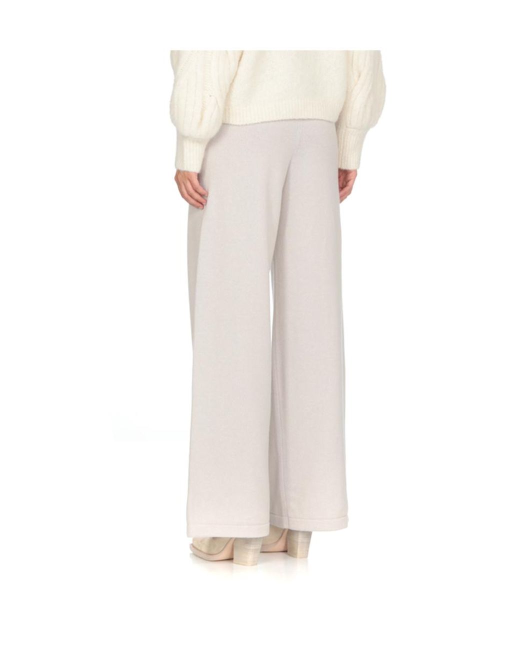 Fabiana Filippi White Wide-Leg Knitted Trousers
