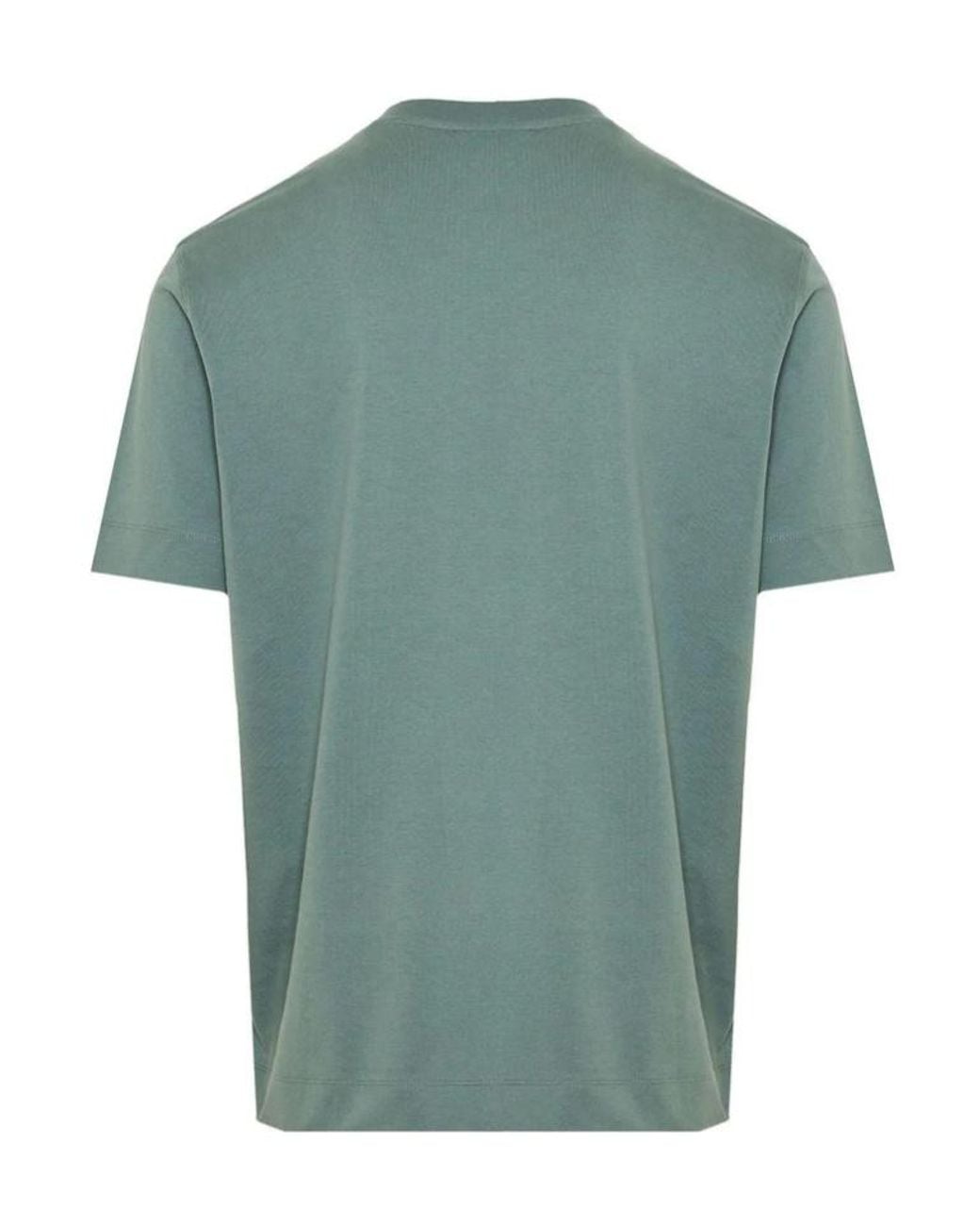 Emporio Armani Green Logo-Print T-Shirt for men