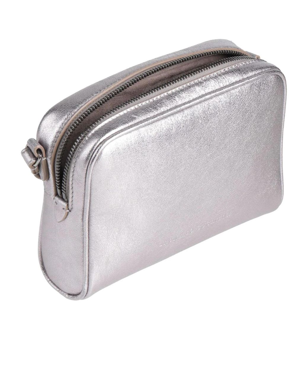 Brunello Cucinelli Gray Metallic Compact Camera Bag