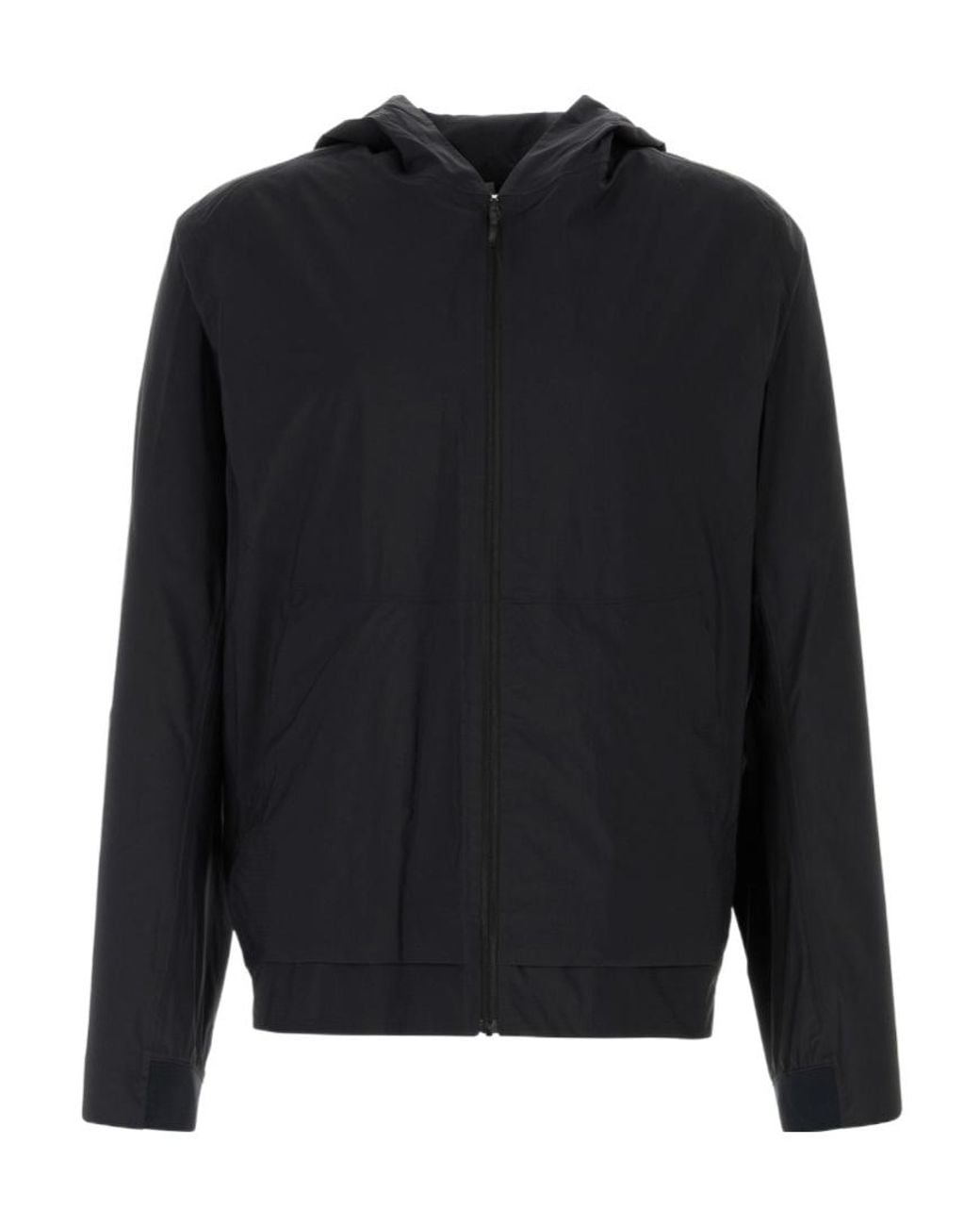Veilance Black Long-Sleeved Zip-Up Hooded Jacket for men