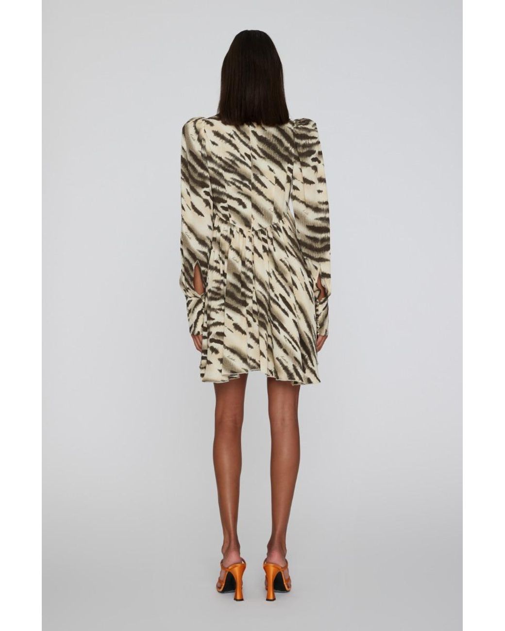 ROTATE BIRGER CHRISTENSEN Natural Long Sleeved Dress