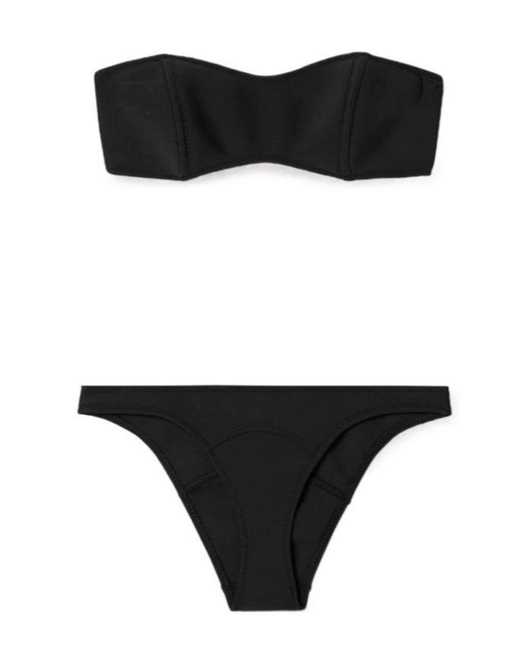 Lisa Marie Fernandez Black Strapless Solid-Color Bikini