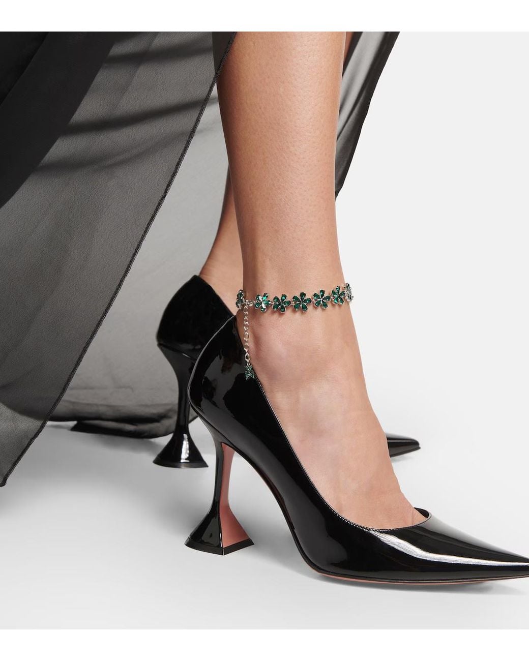 AMINA MUADDI Blue Crystal-Embellished Anklet