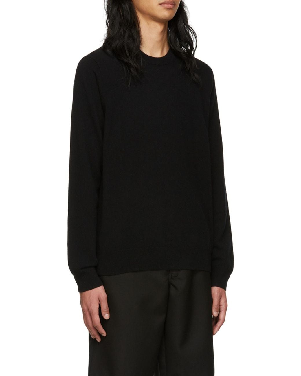 Comme des Garçons Black Crew-Neck Long-Sleeve Knitted Sweater for men