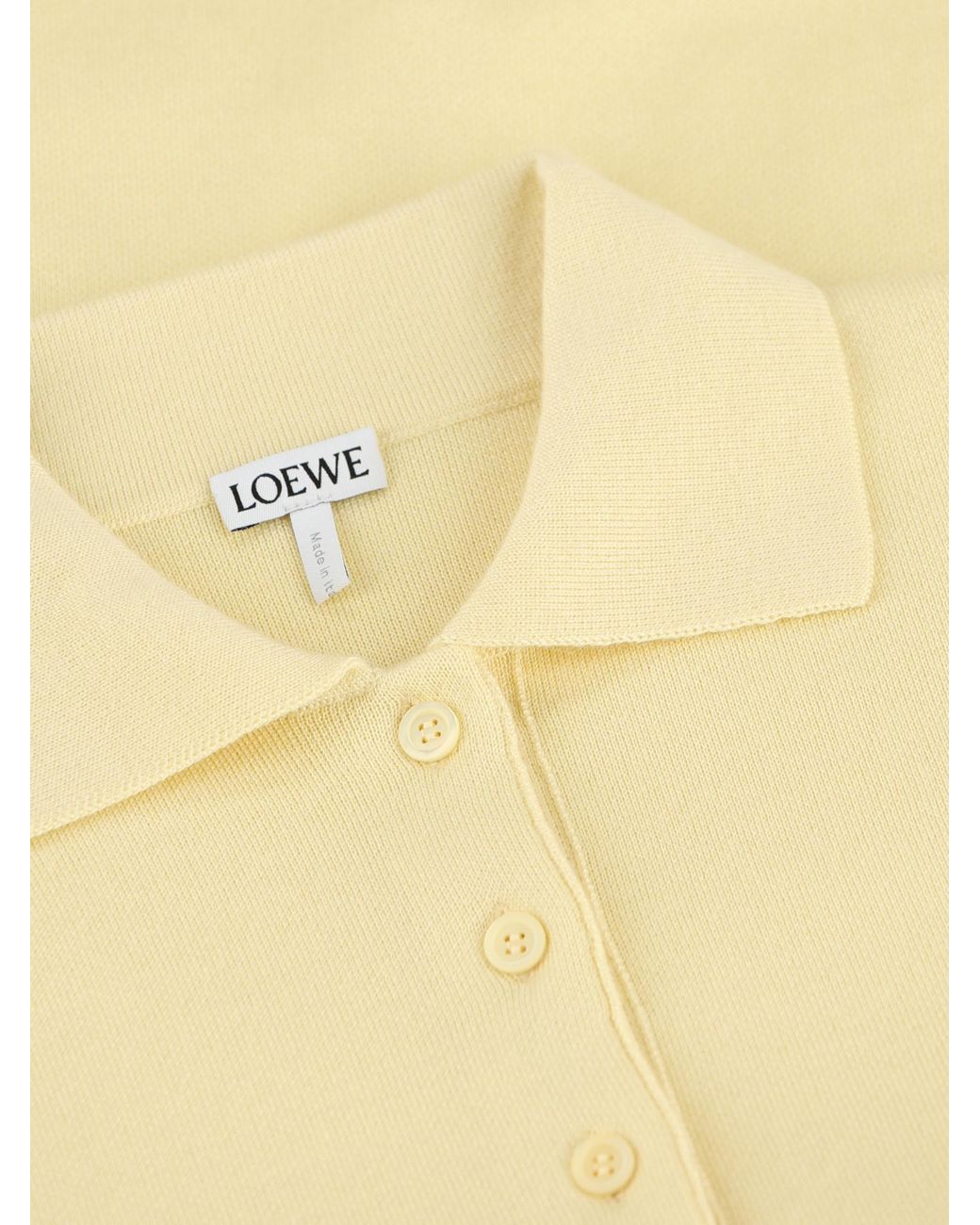 Loewe Yellow Long-Sleeved Knitted Polo Sweater
