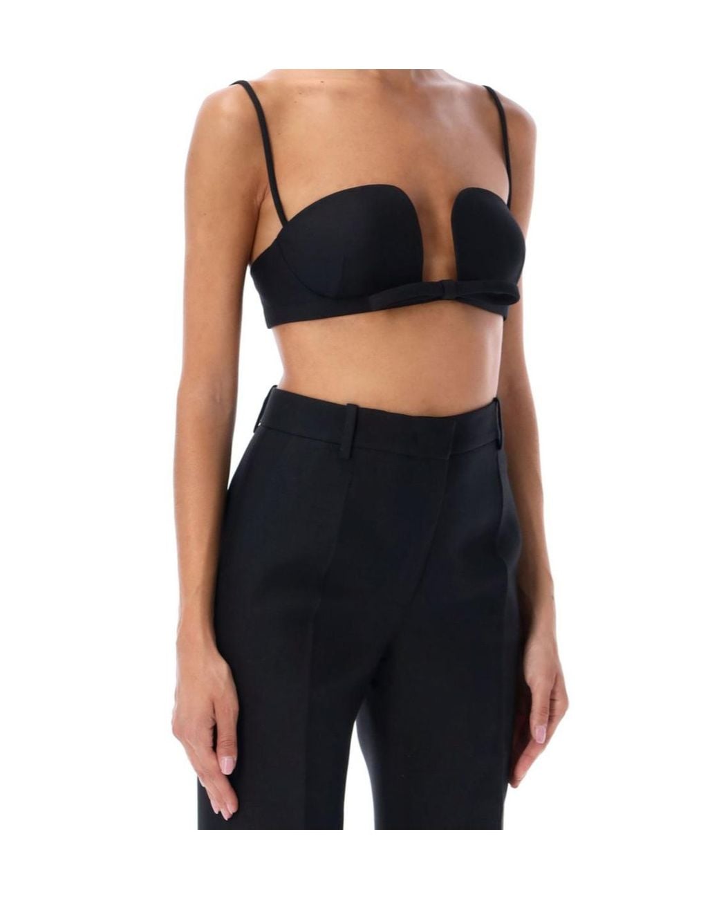 Valentino Black Bow-Tie Strapped Bra