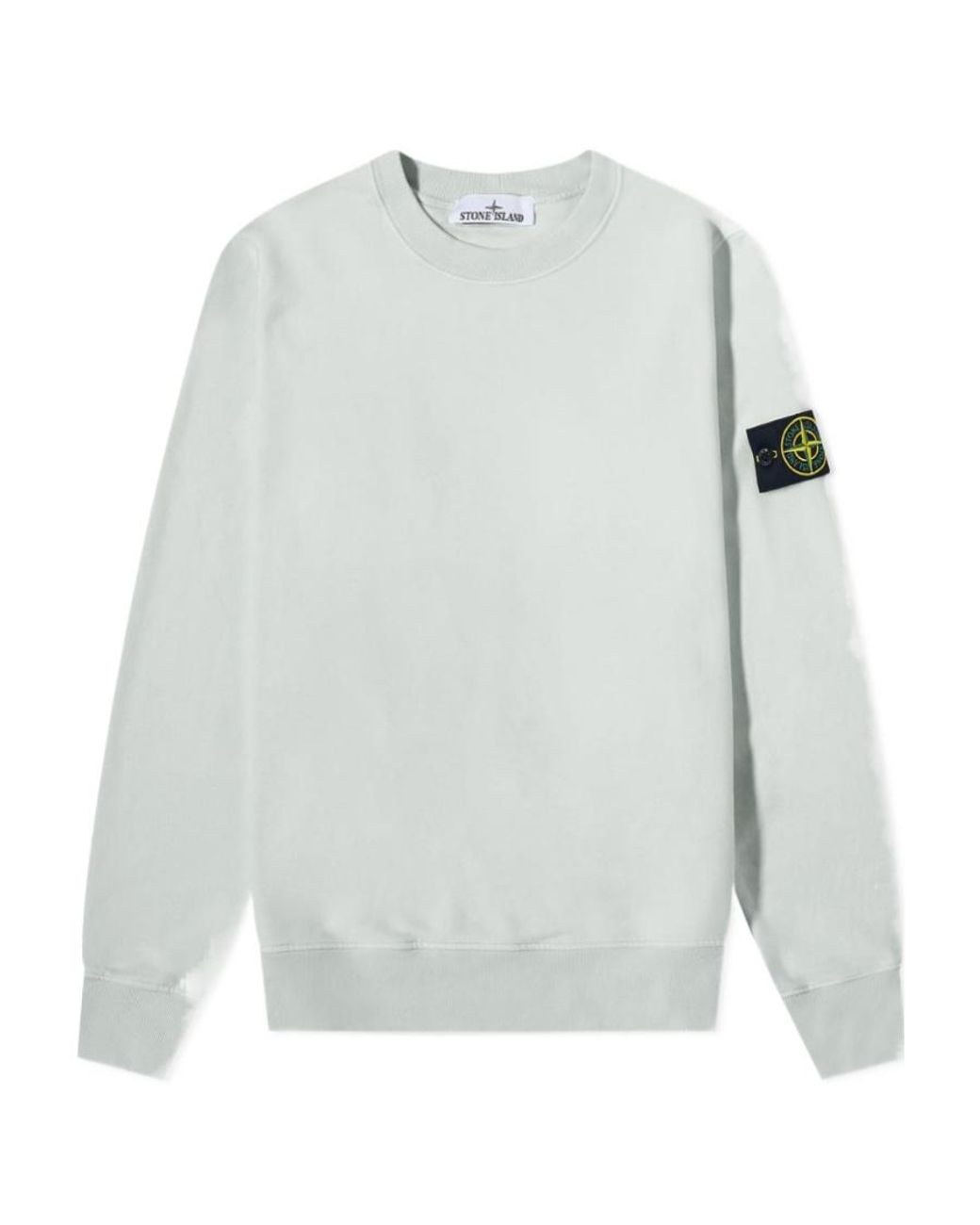 Stone Island White Compass-Patch Sweatshirt for men