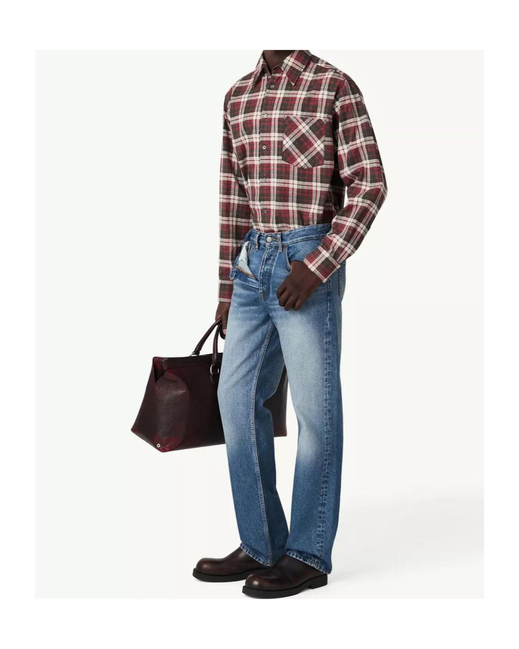 MM6 by Maison Margiela Blue Asymmetric Waistband Jeans for men