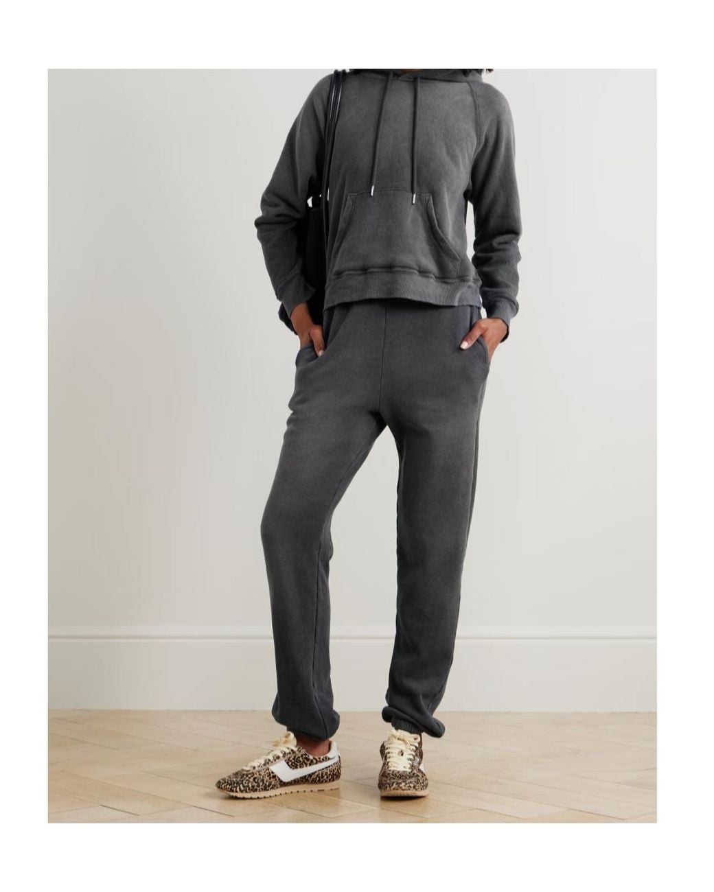Re/done Gray Hanes 80S Cotton-Blend Jersey Track Pants
