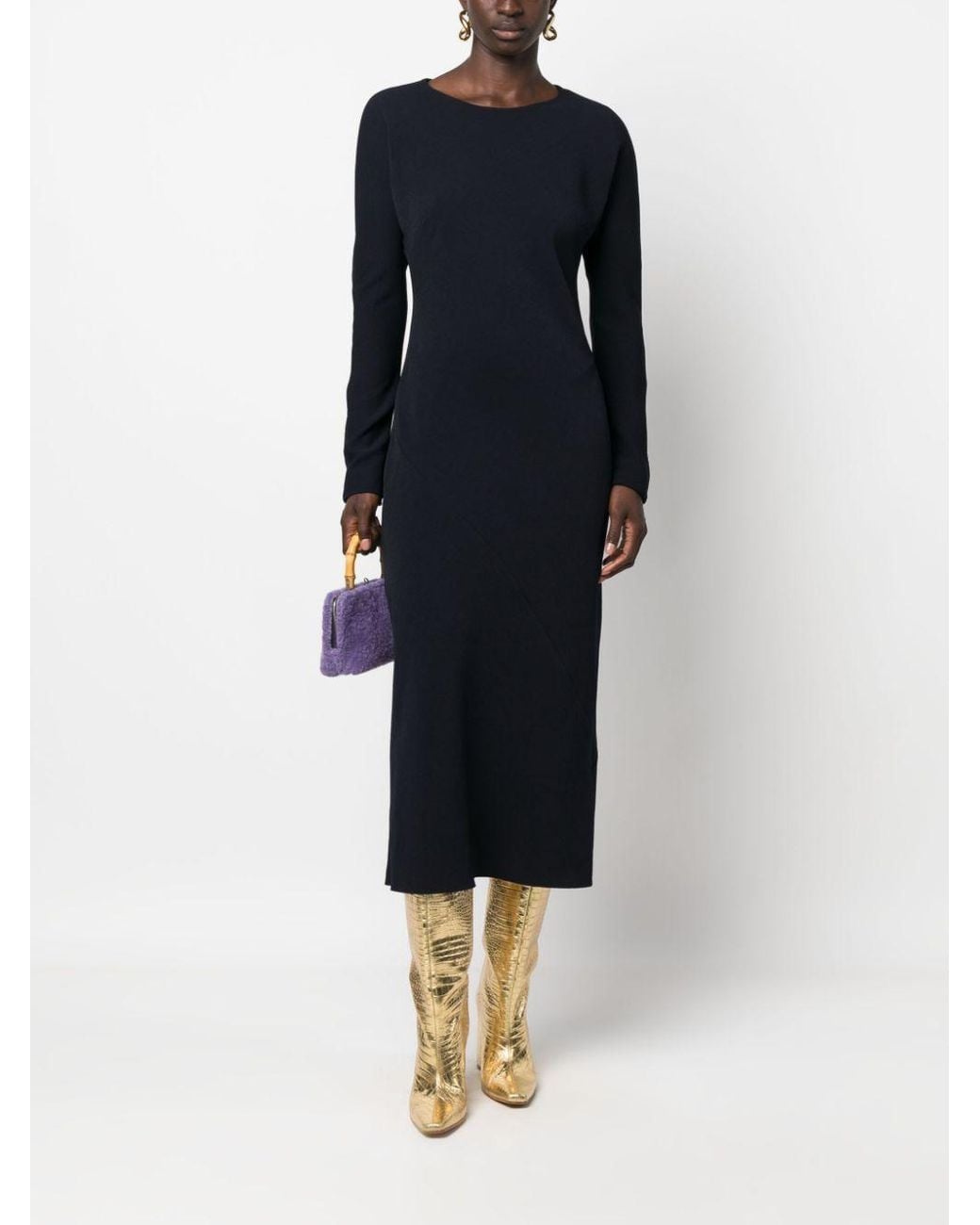 Dries Van Noten Black Long-Sleeve Dress