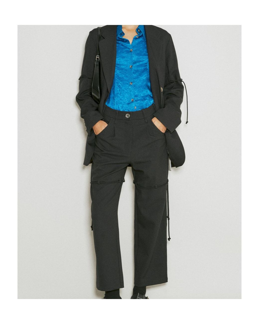 Song For The Mute Black Straight-Leg Tailored Pants