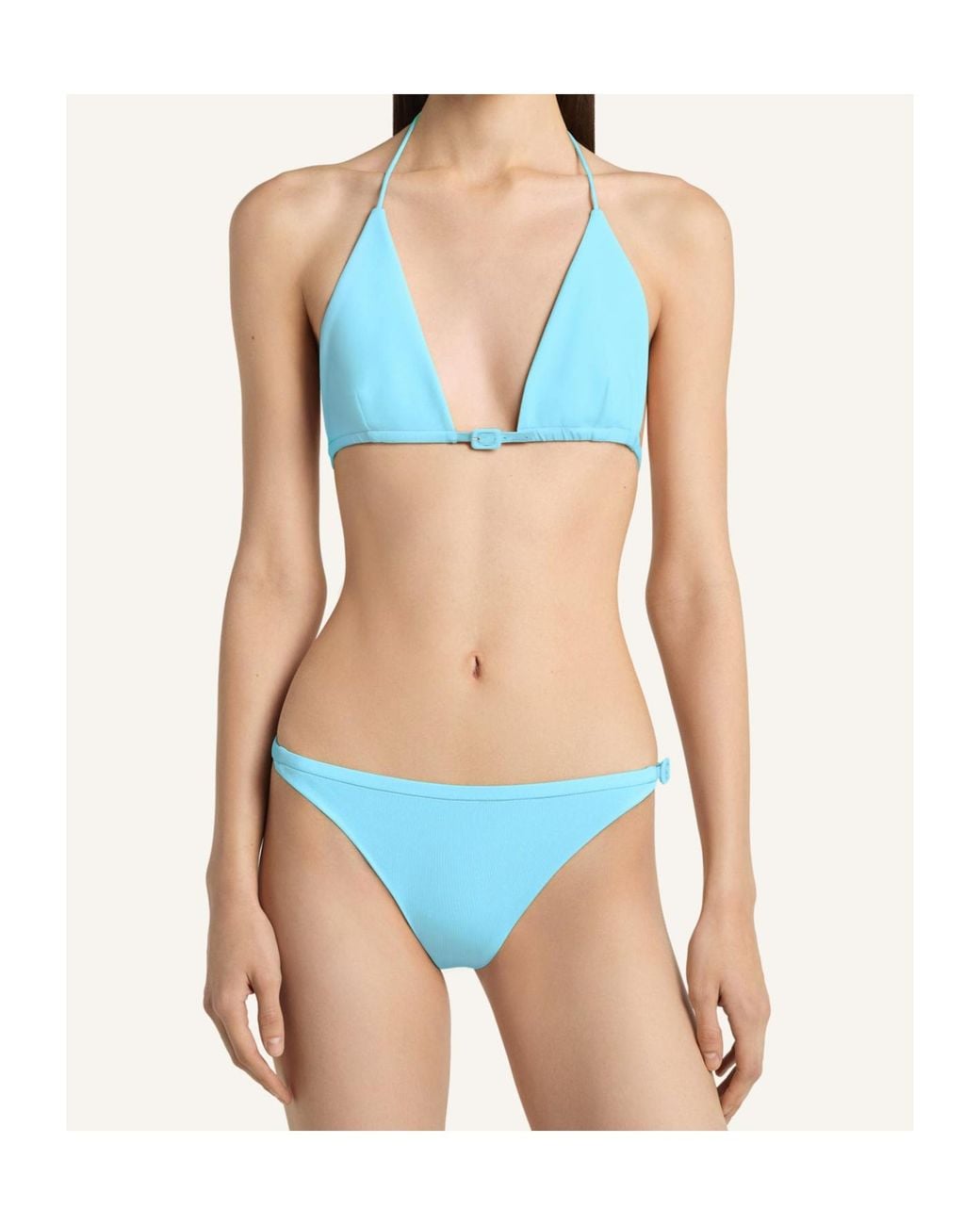 Courreges Blue Buckle-Detail Bikini Set