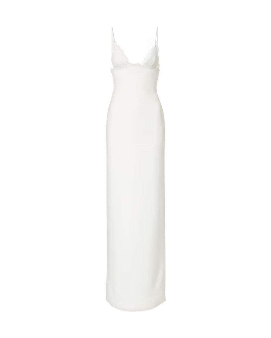 David Koma White Bridal Lace-Trimmed Gown