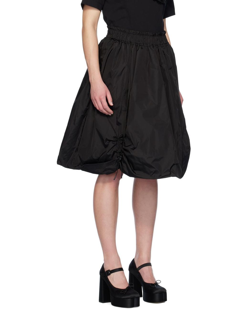 Simone Rocha Black Ruched Puffball Shell Skirt