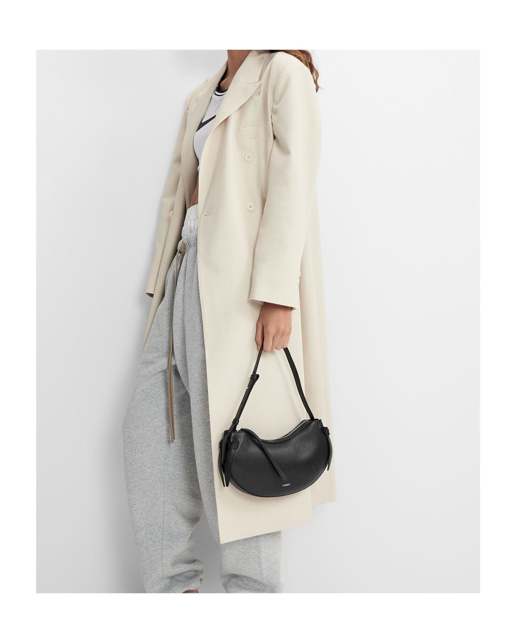 Yuzefi Black Fortune Cookie Logo Printed Shoulder Bag