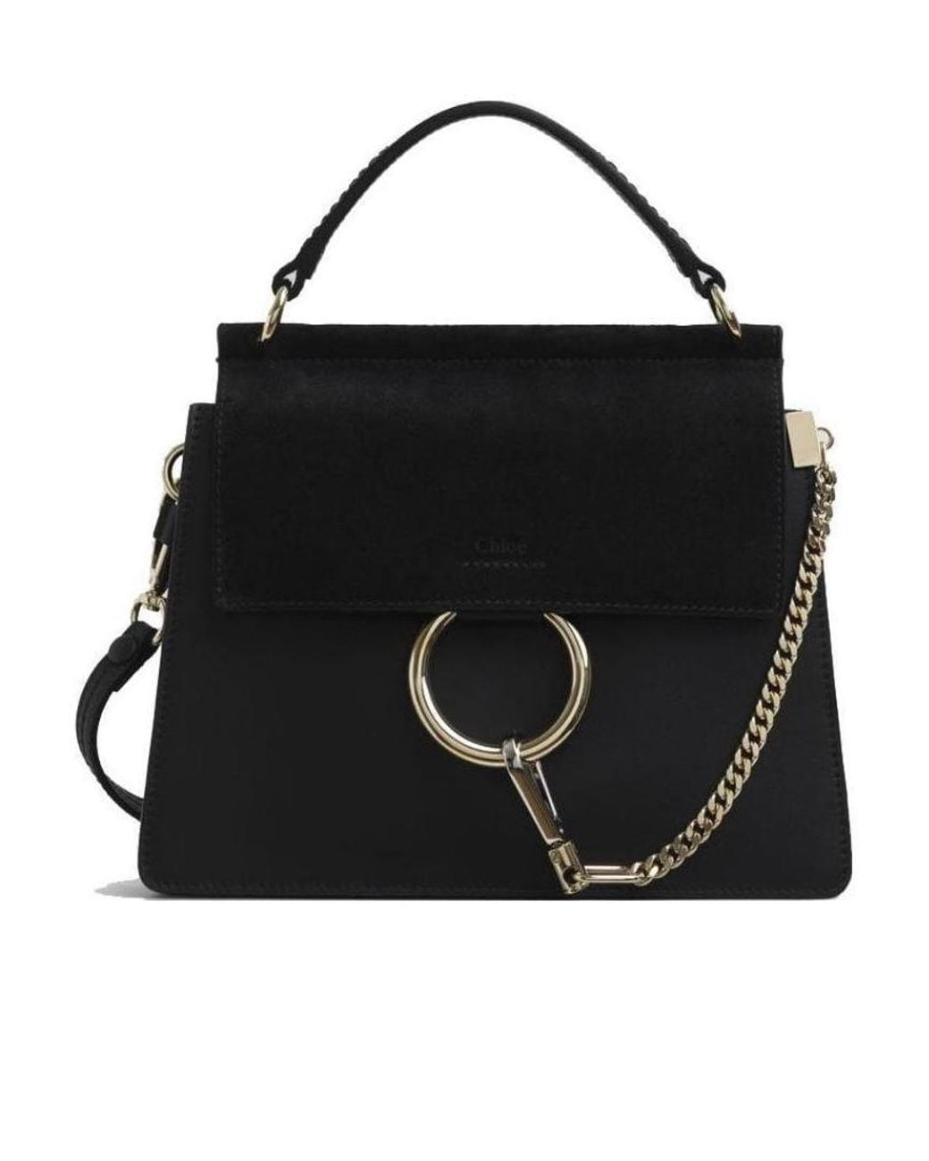 Chloé Black Small Faye Top-Handle Bag