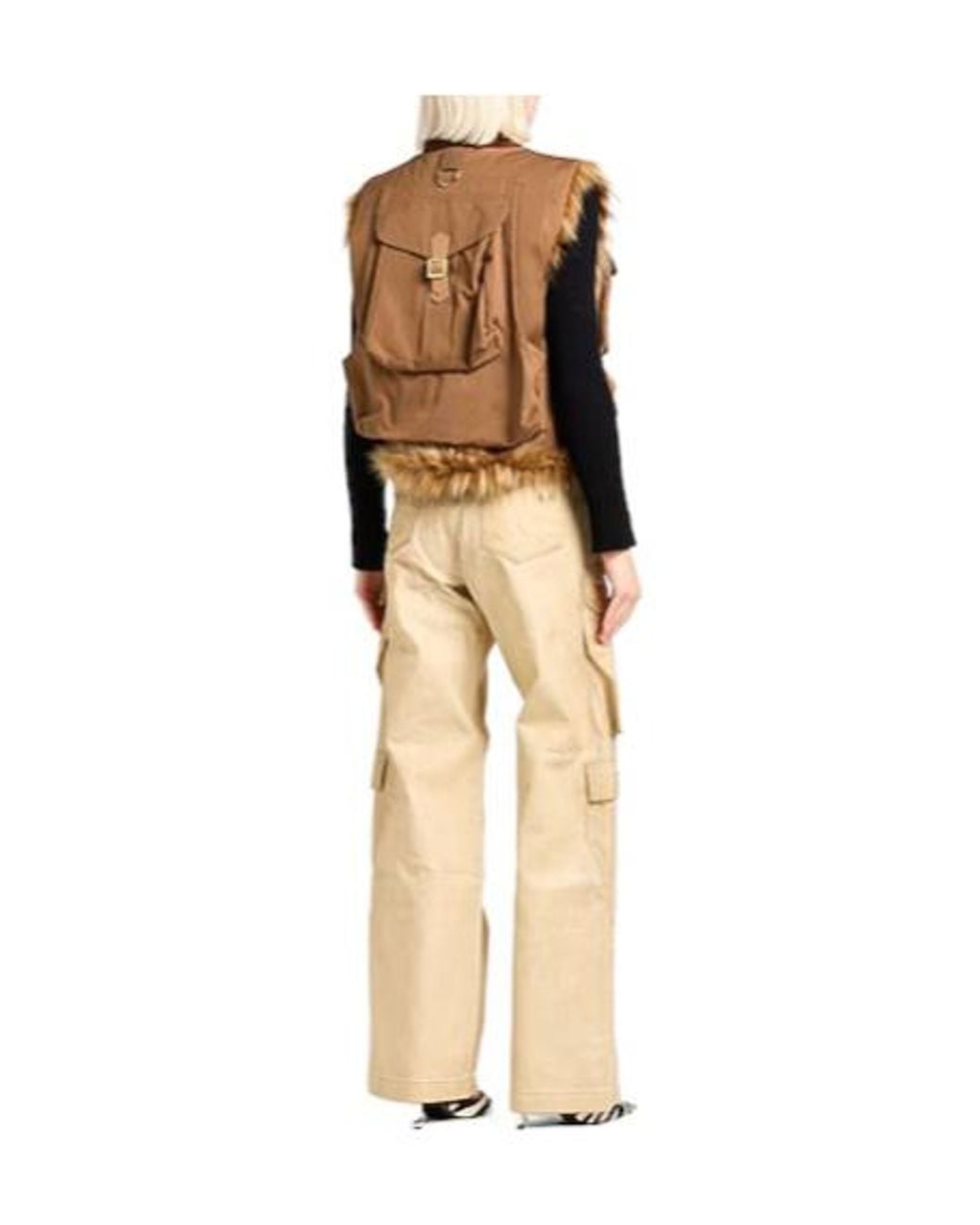 Dolce & Gabbana Brown Solidcolor Sleeveless Canvas Jacket