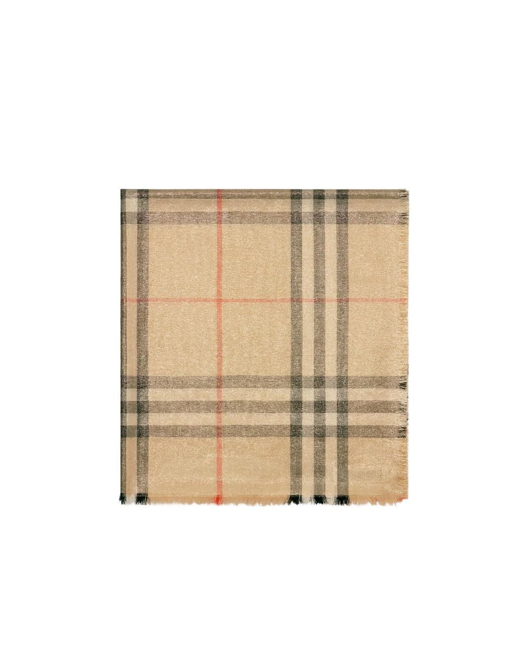Burberry Natural Checked Frayed-Edge Scarf for men