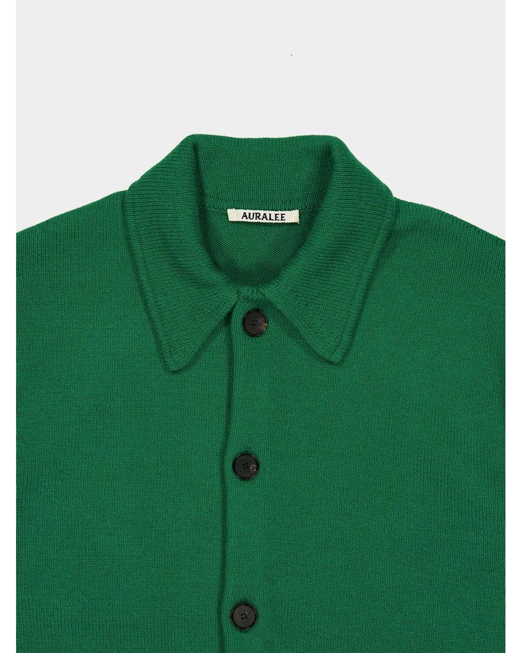 Auralee Green Long-Sleeve Knit Top for men