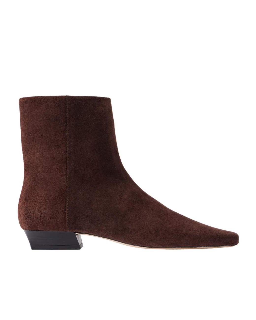 Staud Brown Solid Color Suede Ankle Boots