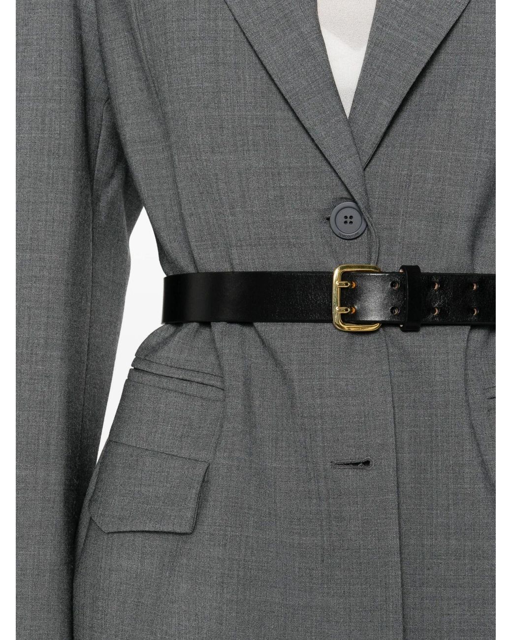 Semicouture Gray Single Breasted Blazer