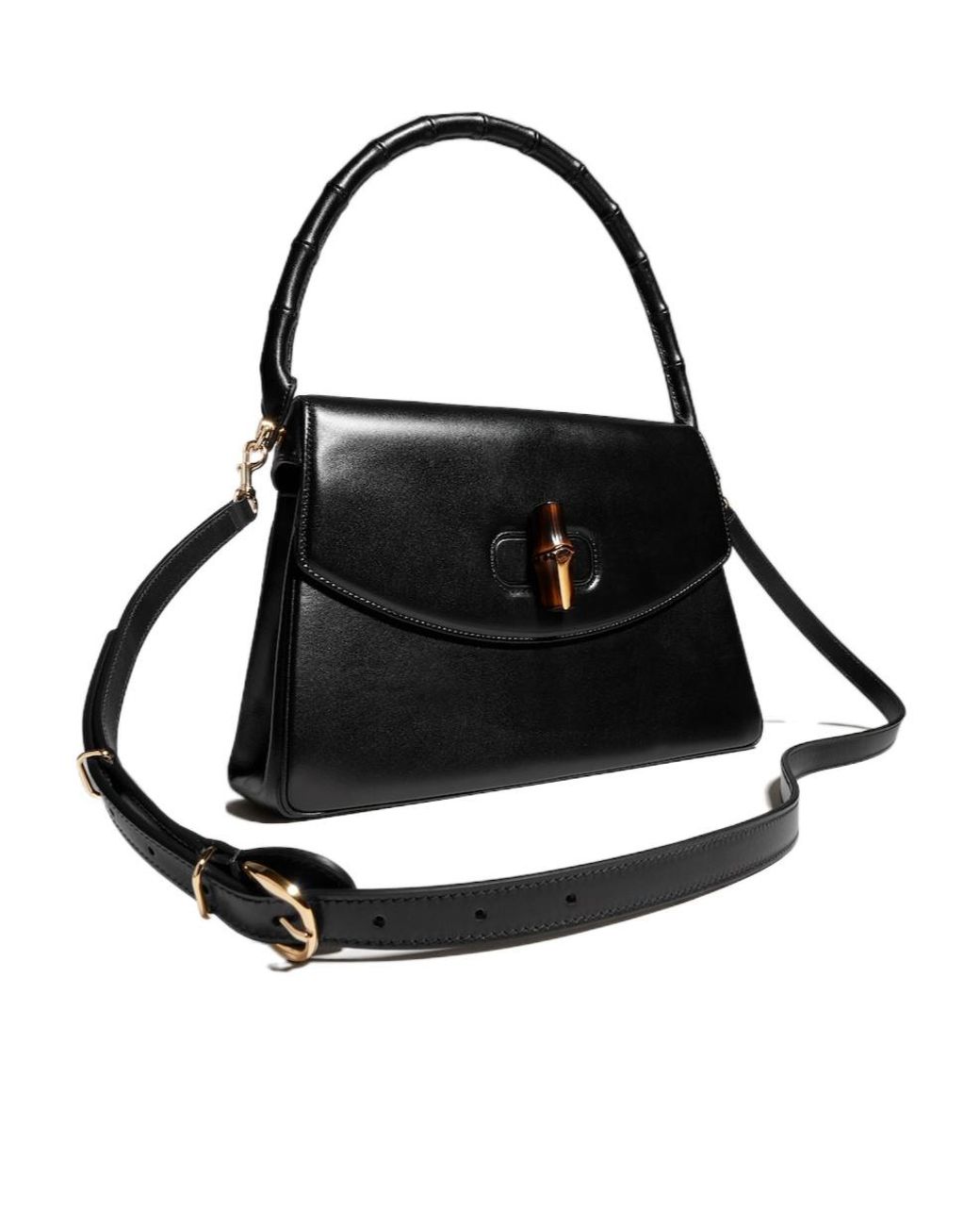 Gucci Black Bamboo Vendetta Medium Top Handle Bag