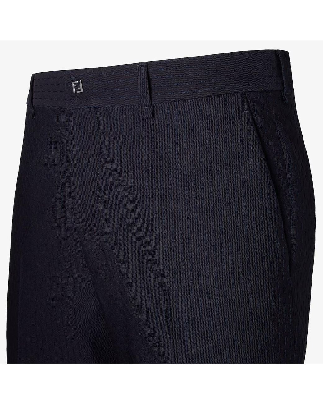 Fendi Blue Tailored Patterned Pants for men