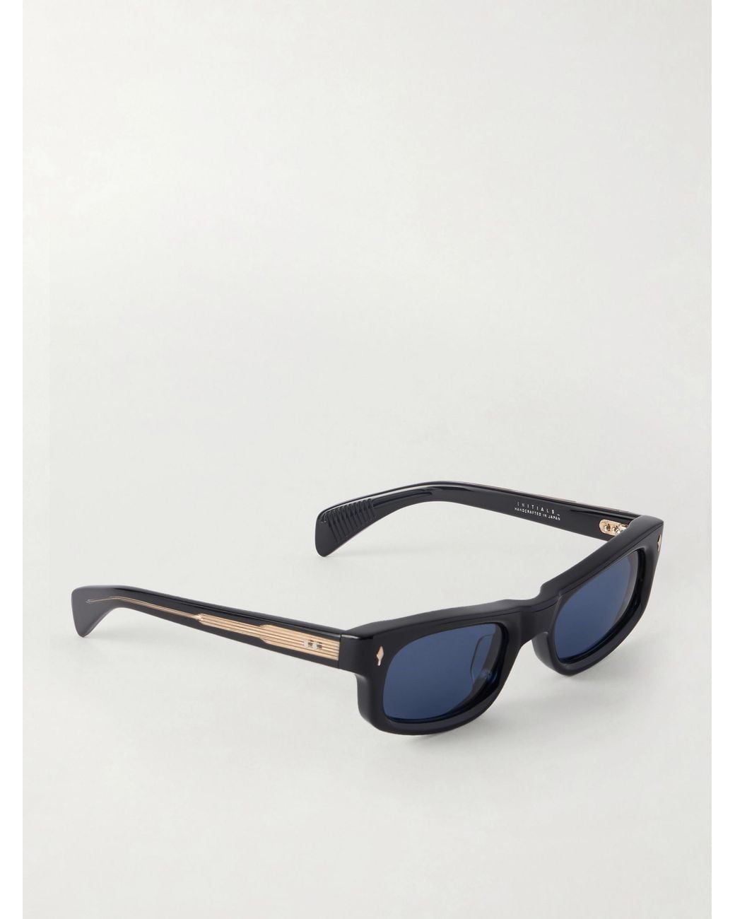 Jacques Marie Mage Blue Initials Rectangular-Frame Acetate Sunglasses