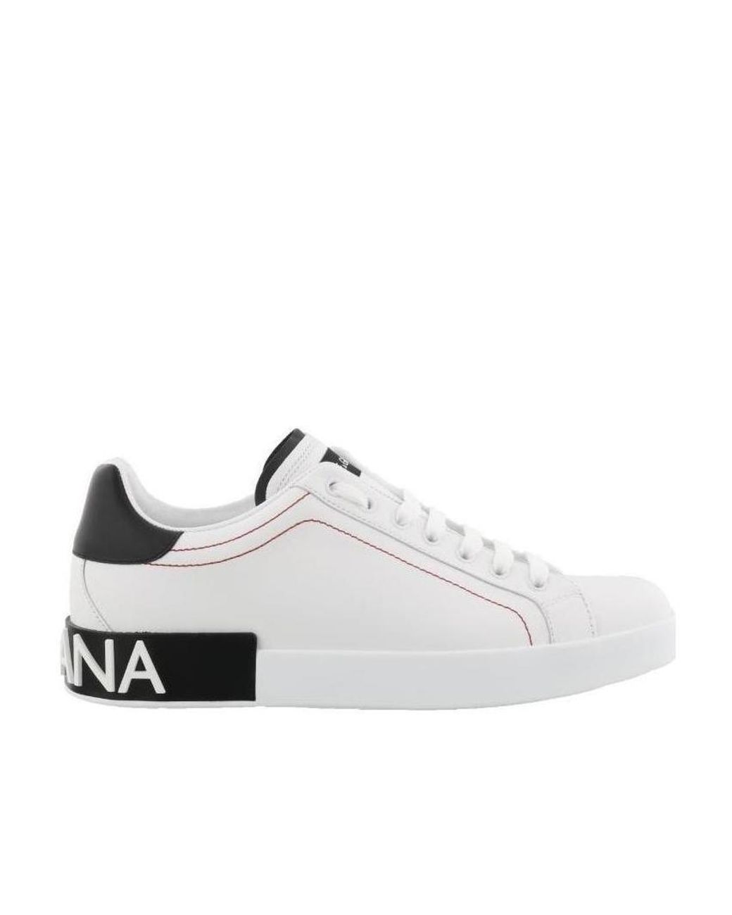 Dolce & Gabbana White Portofino Lace-Up Sneakers for men